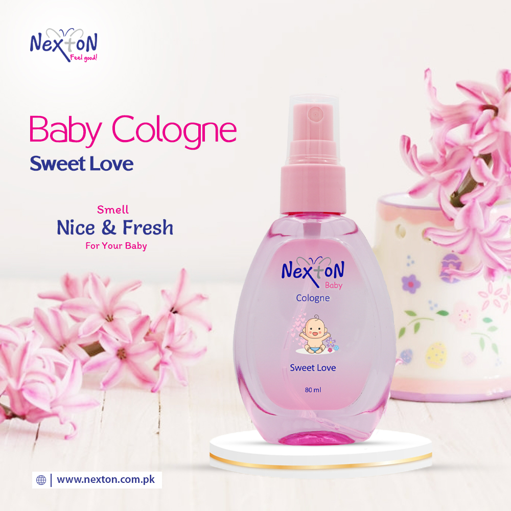 nextonpk's tweet photo. Nexton Sweet Love Baby Cologne’s fragrance is soft and sweet, perfect for your little one. Every mother wants her baby to be sweet smelling and fragrant. This nourishing cologne will refresh your child as it smells so clean and fresh. https://t.co/XD0DQtf2PX