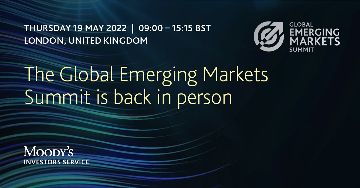 moodysratings's tweet photo. What kind of challenges will 2022 bring to emerging markets? Register for our Global Emerging Markets Summit here: https://t.co/NMtWskozsV #EMSummit https://t.co/KB1iuiJP1A