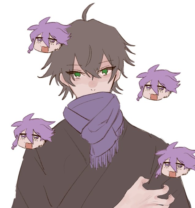 「purple hair purple scarf」 illustration images(Latest)