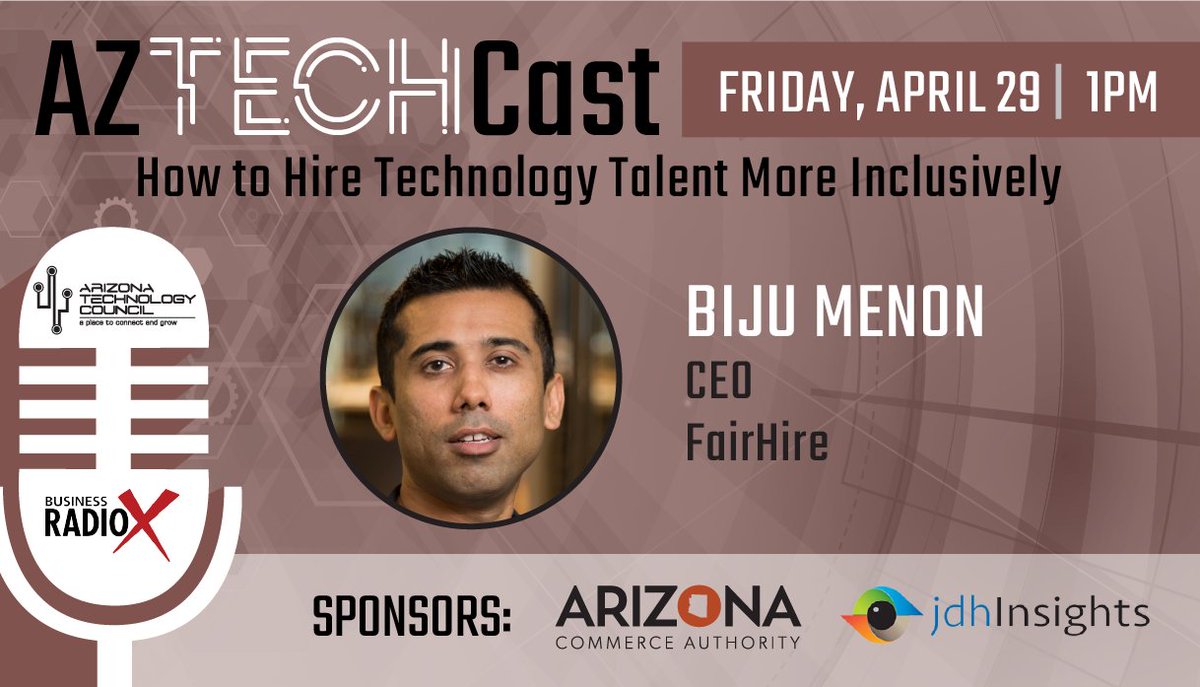 Don't miss <a href="/aztechcouncil/">aztechcouncil</a>'s TechCast segment!

Excited to join experts from <a href="/ONECommunityAZ/">ONE Community</a>, <a href="/acbvi/">Arizona Center for the Blind and Visually Impaired</a> and <a href="/SHRM/">SHRM</a> to share the benefits inclusive hiring. 

Tune in (1PM) to <a href="/BusinessRadioX/">Business RadioX®</a> businessradiox.com/phoenixbusines…

#recruitment #fairhire #inclusivehiring