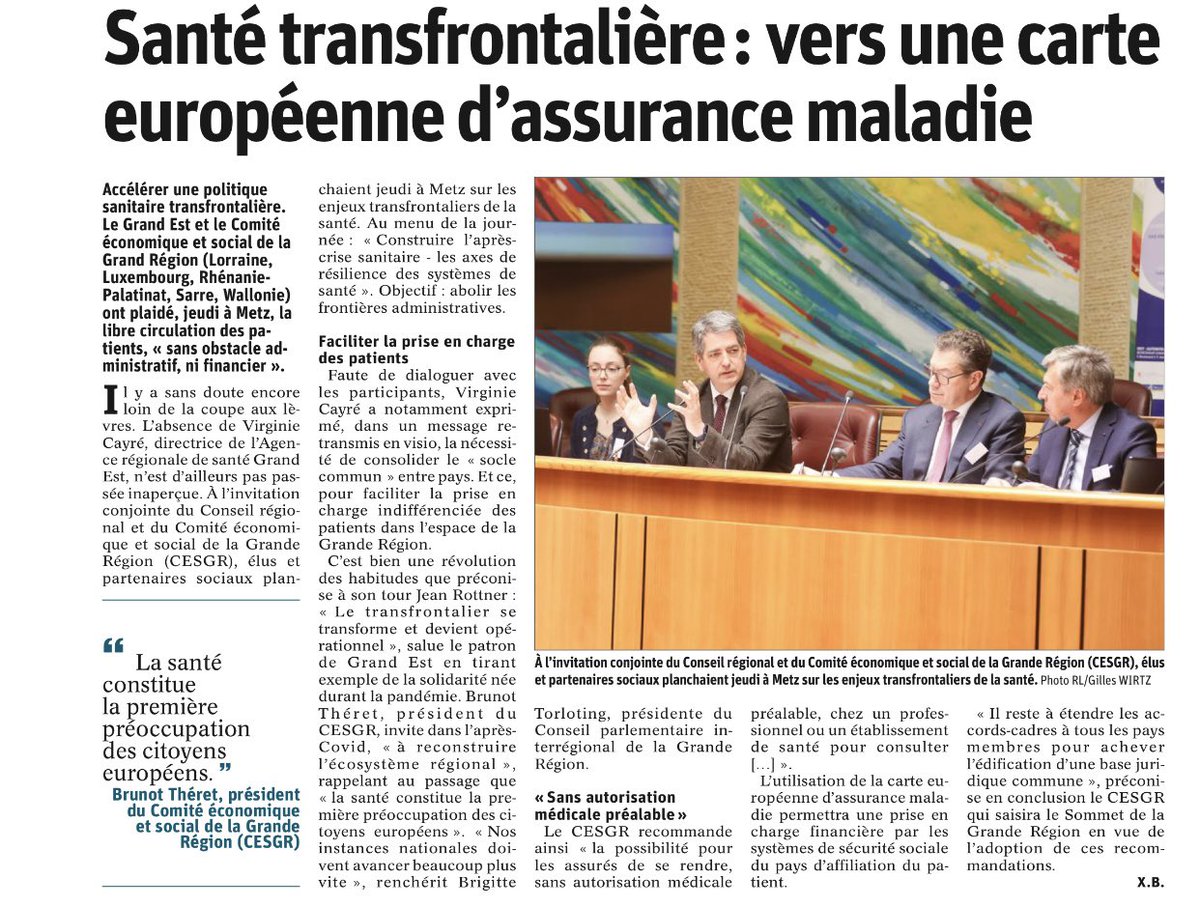 christophearend's tweet photo. Je salue l’initiative #transfrontalière du @regiongrandest et #CESERGrandEst et des pdts @JeanROTTNER et @BrunoTheret 
La #santé est une des préoccupations majeures de nos citoyens des #BassinsDeVie #transfrontaliers
Berceau et cœur battant de notre 🇪🇺
Je suis à vos côtés #APFA https://t.co/C0MJXBSWZD