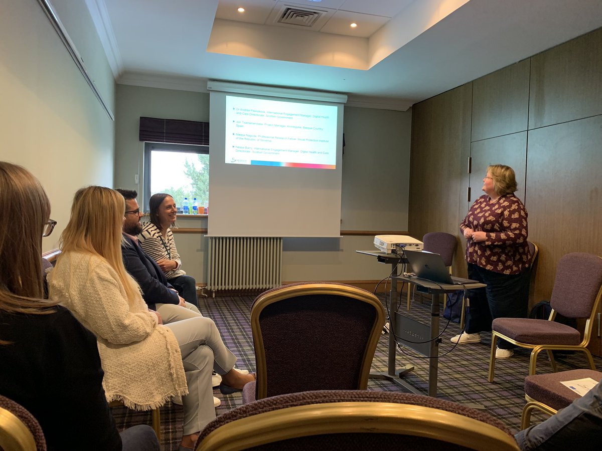 DonnaTECScot's tweet photo. #rethinkingremote2022 great to finally be able to run this @SCIROCCOxchange session in Aviemore as part of the Rethinking Remote conference 2022, with @jonTxarra, @NessaTECScot, @AndreaTECScot @TECScotland https://t.co/cbYPdysXvm
