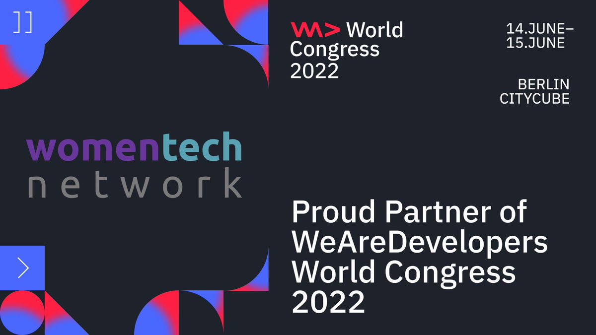 🚀 WeAreDevelopers World Congress 2022 by <a href="/WeAreDevs/">WeAreDevelopers</a> takes place on June 14-15th and as a part of our community you get 20% off your Early Bird ticket with our code “WWC22_WomenTechNetwork”.

👉 Learn more here: lnkd.in/eP_Gbhj

#wearedevs #developercommunity #developers