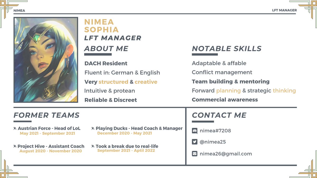 Manager LFT! 

After a few months of a break, I want to come back to Esports. I'm interested in all kind of management jobs.

Likes&amp;rts are very appreciated.