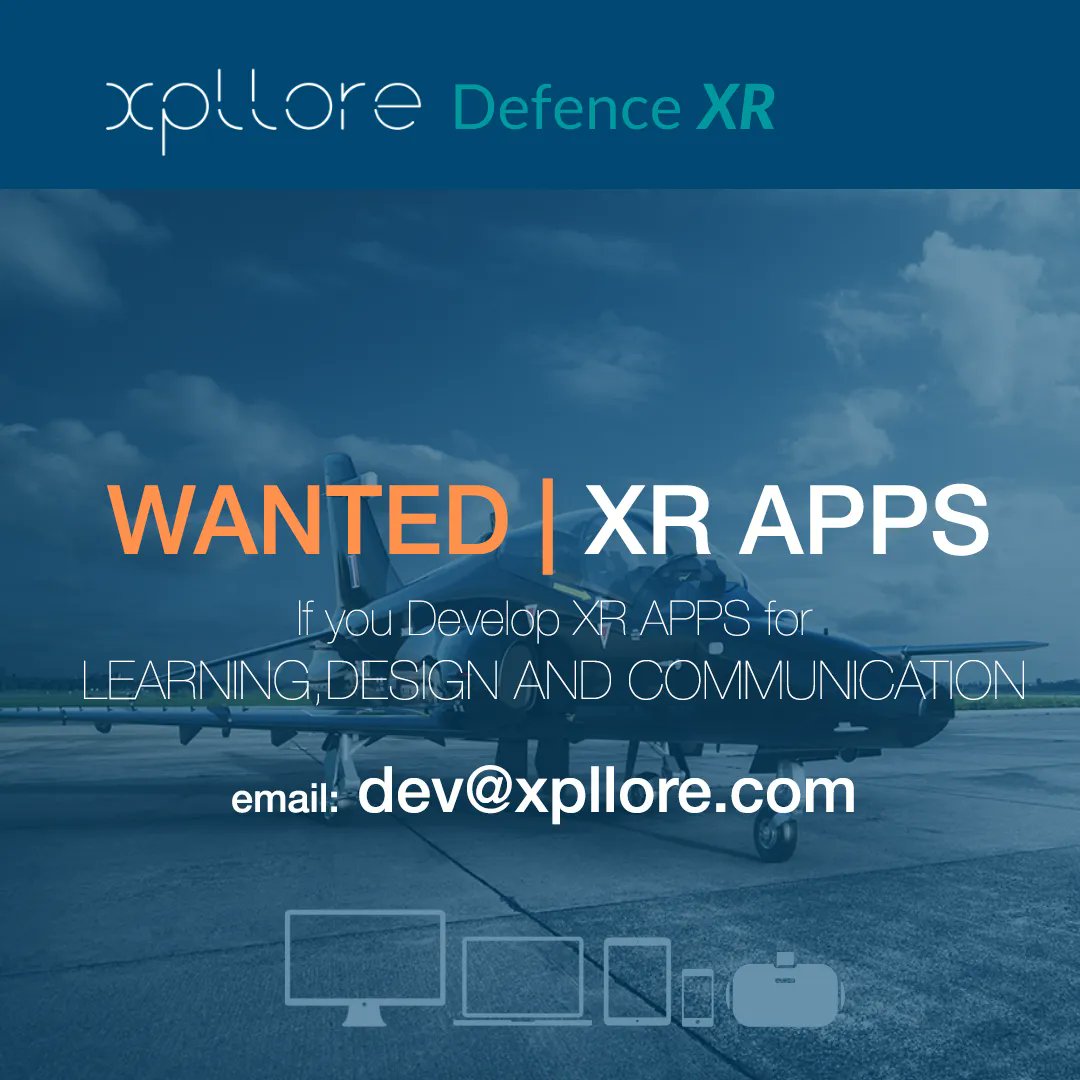 Xpllore (@xpllore1) on Twitter photo WANTED - XR Defence app developers 
If you are building Apps in Unity or Unreal please get in touch 
Please fill in your details at the bottom under DEVELOPER buff.ly/3kaOAZW WANTED - XR Defence app developers 
If you are building Apps in Unity or Unreal please get in touch 
Please fill in your details at the bottom under DEVELOPER buff.ly/3kaOAZW