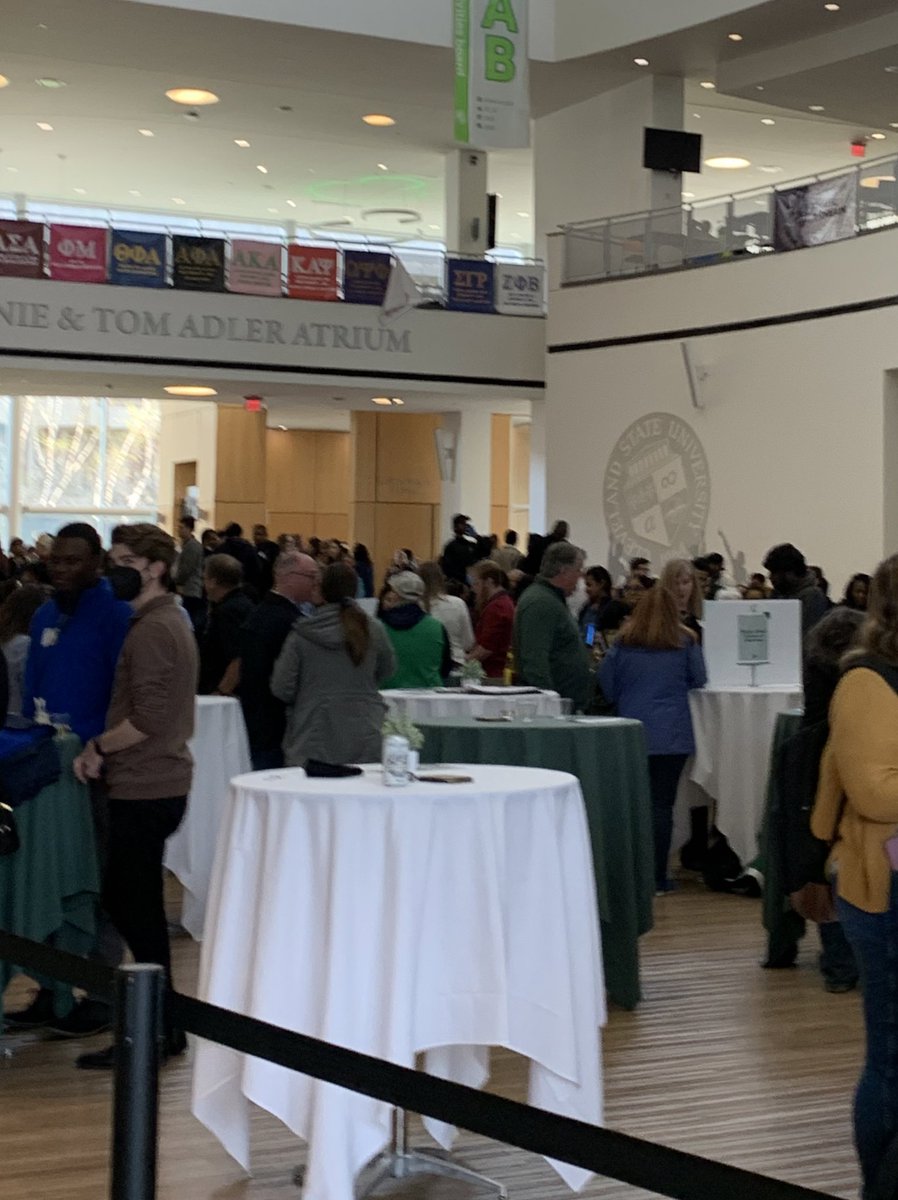 CSUOhioProvost's tweet photo. @CSU_President  seeing the Student Center @CLE_State alive with happy students and family members last evening for the Grad College Social downstairs and the Unity Grad Celebration upstairs—wow! It was a joyous gathering indeed. https://t.co/FRIblV8o7S
