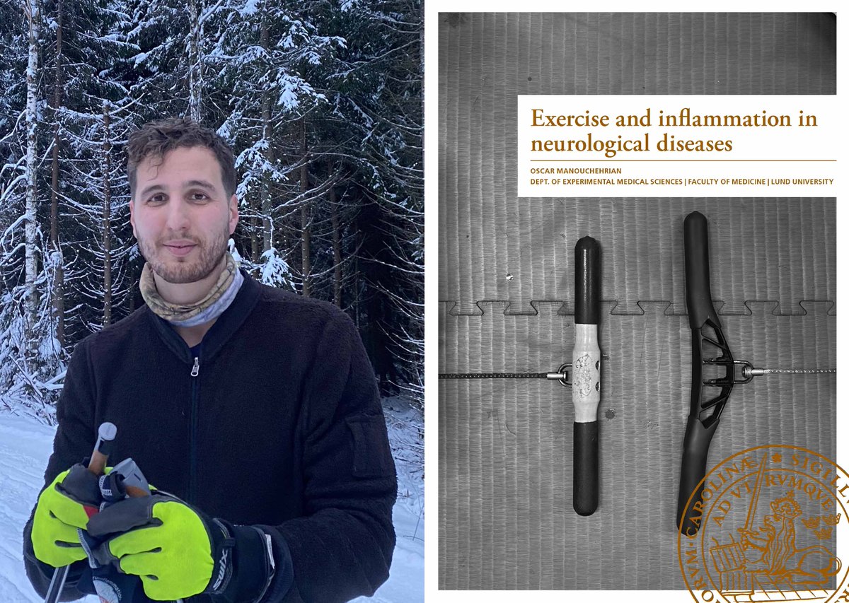MultiparkL's tweet photo. May 13, @manouchehrian defends his thesis “Exercise and inflammation in neurodegenerative disease”. During his research education, he identified major obstacles to research. Read more:  
https://t.co/YZpFhMSLSE 
#PhD #AD #stroke #neuroscience @Medfak_LU @TDeierborg https://t.co/0aQwy4Aacd