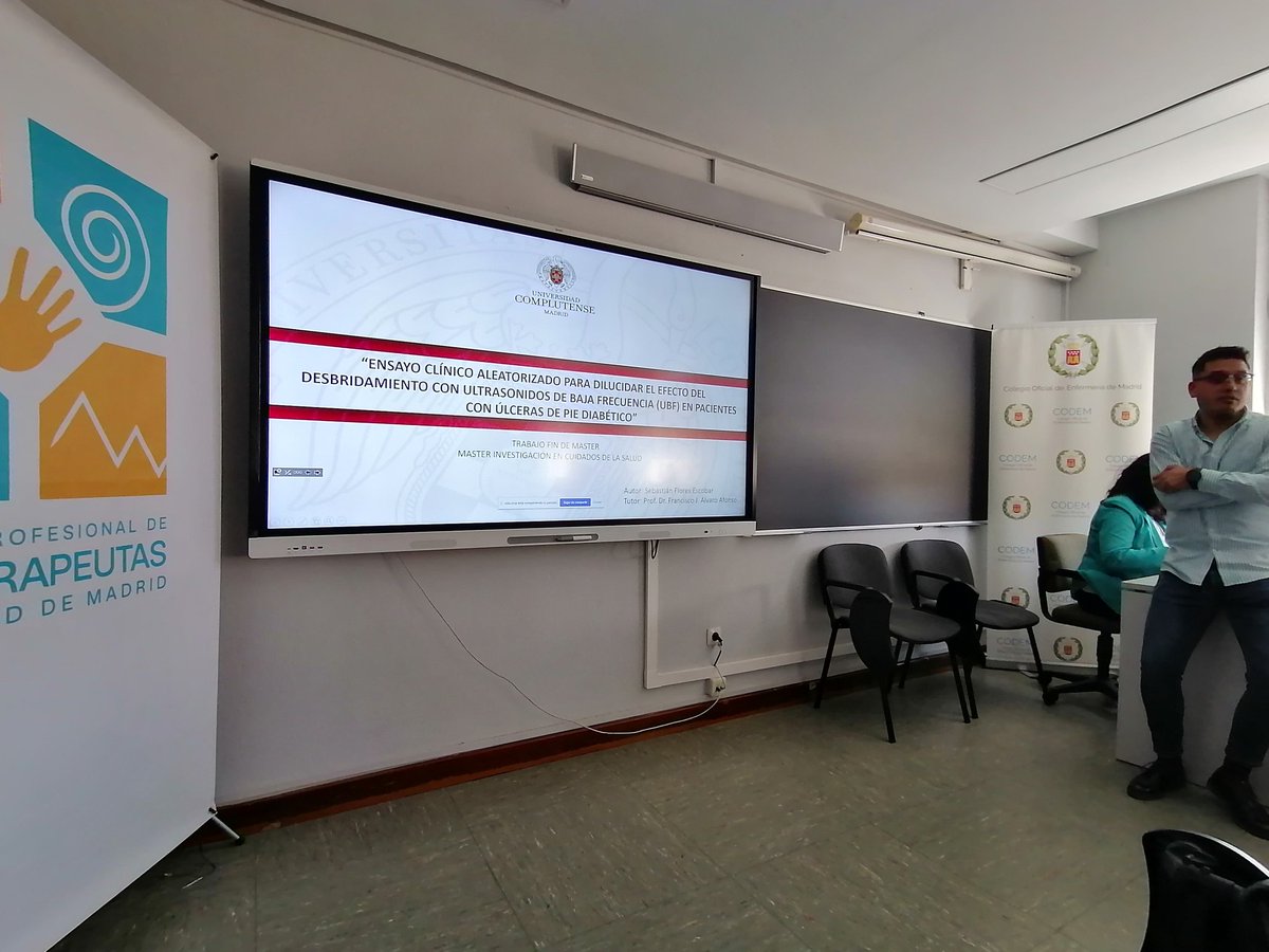 InvolucrateA's tweet photo. El podólogo Sebastiano Flores presenta la tercera comunicación de la segunda mesa de #JornadasMUICS de @FacultadEFP_UCM de @unicomplutense @cfisiomad @MadridCODEM #involucrateyaprende https://t.co/AsJxtaWwiz