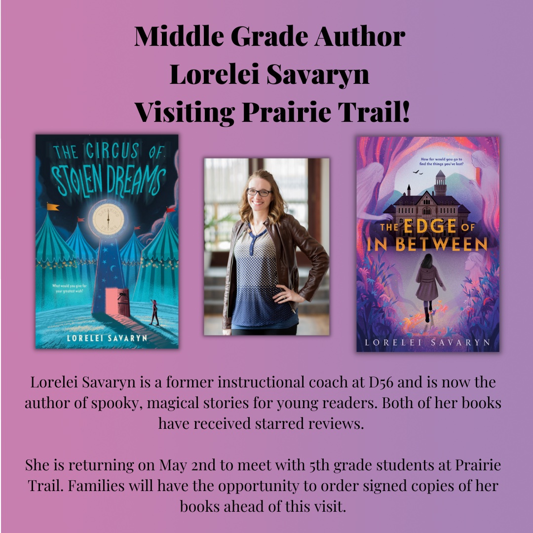 5th grade students are very excited to meet author 
 Lorelei Savaryn who is coming to  Prairie Trail School May 2! <a href="/LoreleiSavaryn/">Lorelei Savaryn</a> <a href="/GurneeD56/">GurneeD56</a> <a href="/PrairieTrailD56/">Prairie Trail</a>