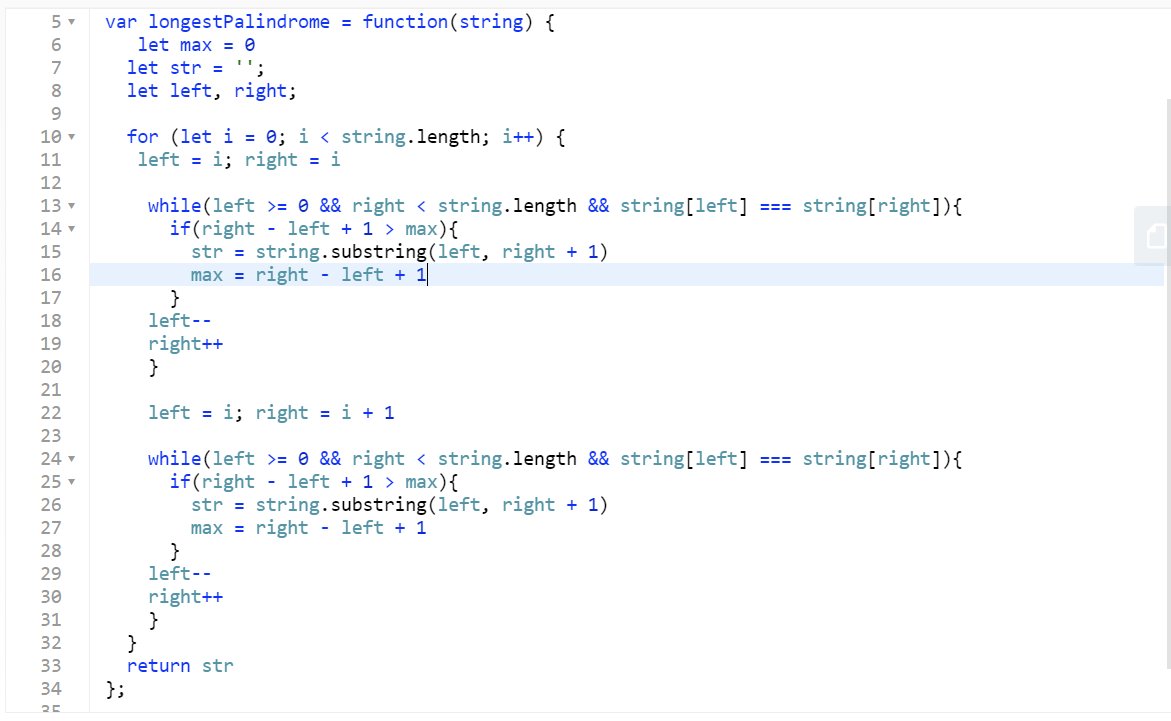 blossom_babs's tweet image. Day 25 #100dDaysOfcode

I especially liked my brute force approach. It&apos;s easy to comprehend and works just fine, but leetcode did not seem to agree. I had to write another algorithm that took 0(n^2) time

Problem: Longest Palindromic Substring - LeetCode leetcode.com/problems/longe…