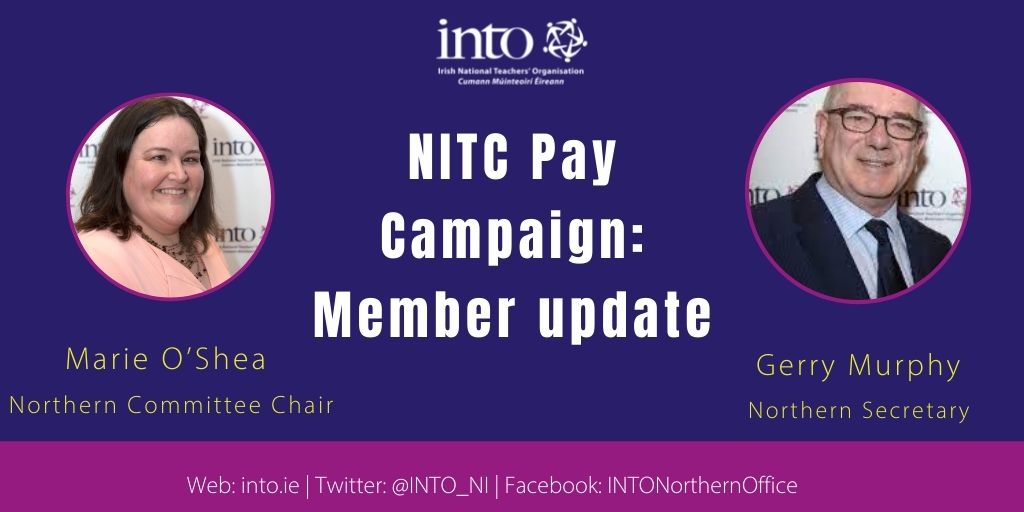 INTO Chairperson, Marie O’Shea and Northern Secretary, Gerry Murphy have written to members in an e-newsletter dated 28 April 2022 to keep you updated regarding the ongoing NITC Pay Campaign. Please click on link. into.ie/ni/2022/04/29/…