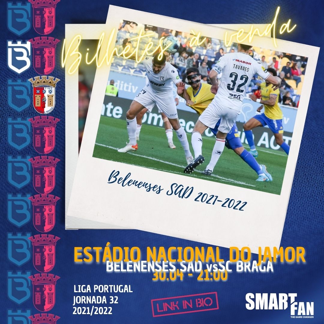 SmartfanTickets's tweet photo. Amanhã, onda azul no Jamor! 

⚽ Belenenses SAD 🆚 SC BRAGA | 30.04 | 21:00 | Estádio Nacional do Jamor 

O jogo começa aqui ⏩ https://t.co/vQ3oPSOqG7

#smartfantickets #futebolenoestadio #ligaportugal #torresdebelem #venhamelesquemvier #scbraga @OsBelenensesSAD  @SCBraga https://t.co/Asg7egcJNe