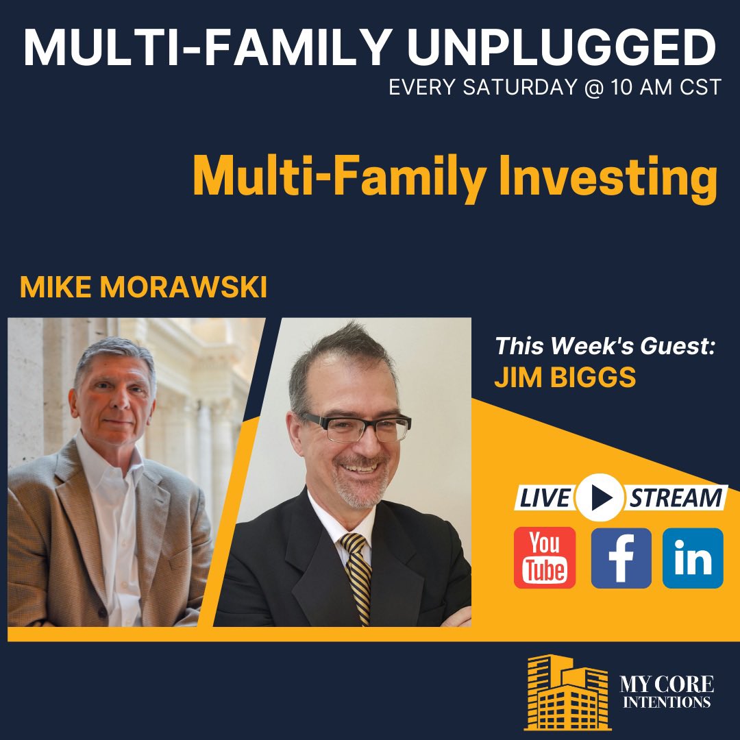 MikeMorawski2's tweet photo. Grab an early morning coffee join Mike as he interviews Jim Biggs of the #gobnetwork as they discuss building a #multifamily business & the upcoming #chicago GOB Network Event July 13-14. @84Bobcat @Holly_Satori @CoreIntentions https://t.co/nlBt18vJXK
