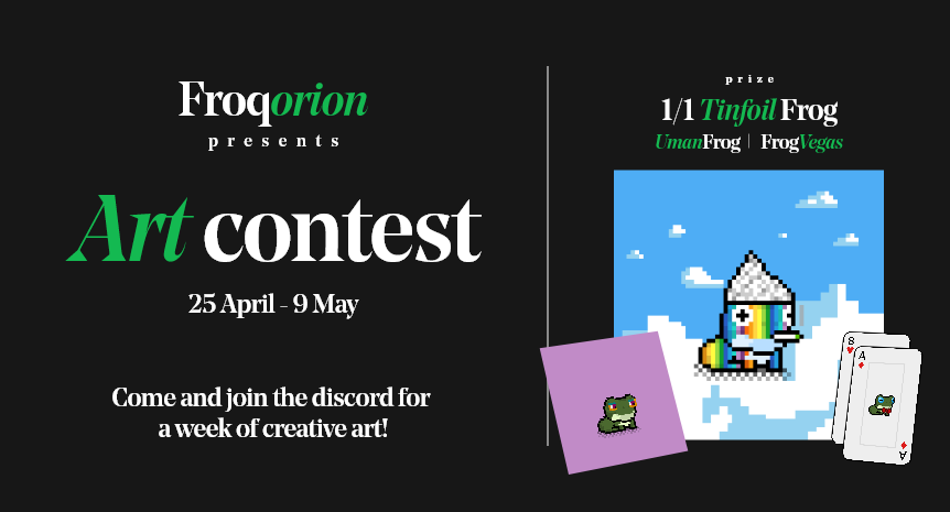 Froqorion's tweet photo. The art contest is still going on! Make sure to enter before 9 May. We've added a raffle for the participants as well! 

Join here: https://t.co/idqiVxHEWk https://t.co/k4Xc38PVxw