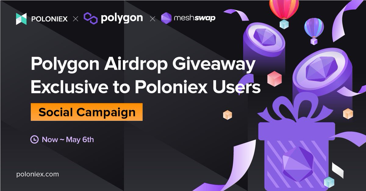 Poloniex's tweet photo. Invite your friends to join the giveaway launched by the Polygon ecosystem & Poloniex 📢
👉https://t.co/vBSom5avEh
1⃣️ RT & Tag 3 friends to follow @Poloniex @Meshswap_Fi
2⃣️ Click the link to claim the #MESH giveaway
20 users will be picked to share $200
#PoloPolygonSpring https://t.co/hAtC5BOl5q