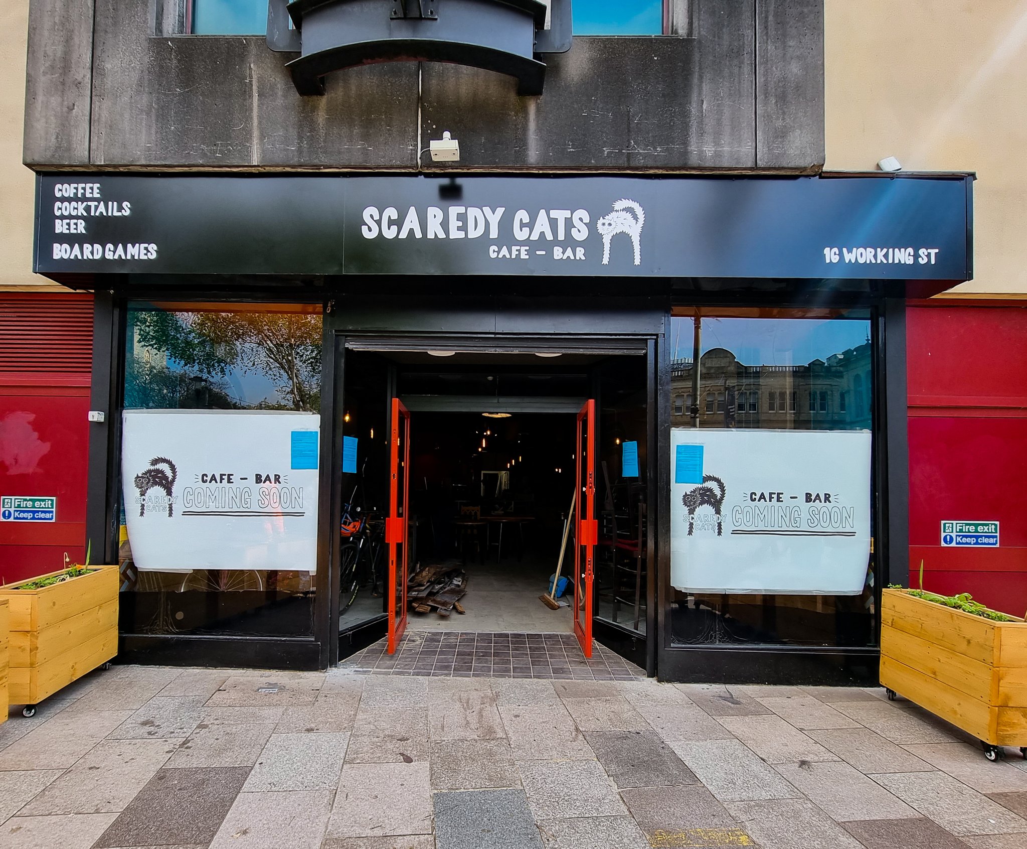 Scaredy Cats Cafe Bar on X: And just like that we have a sign! And a very  highly anticipated announcement ***OPENING DATE 19th MAY*** 9am-9pm,  coffee, cocktails, craft beer, food aaaand you