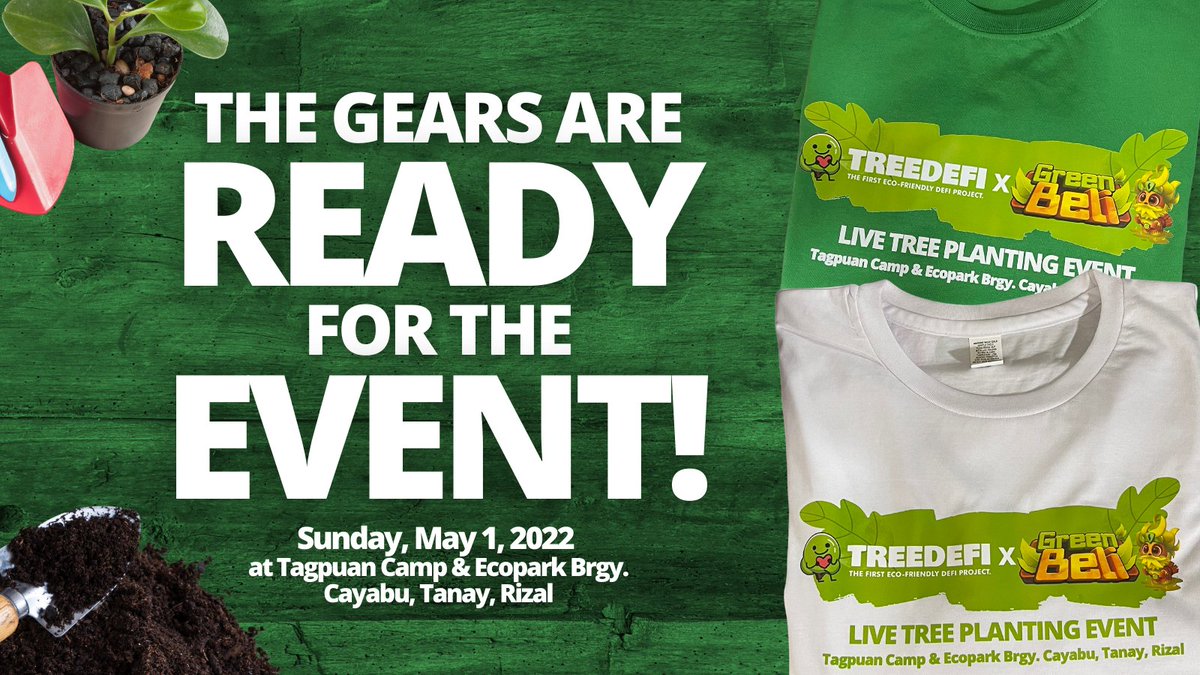 treedefi's tweet photo. Checklist for the tree planting event:
✅ Trees / Saplings
✅ Venue
✅ Video Team
✅ T-shirts

We are almost ready for the special day on Sunday with @Green_Beli, we are looking forward to an awesome day of activity with our participants!

#LoveTreedefi #Philippines #BSC #Trees https://t.co/T0FJBq6fxI