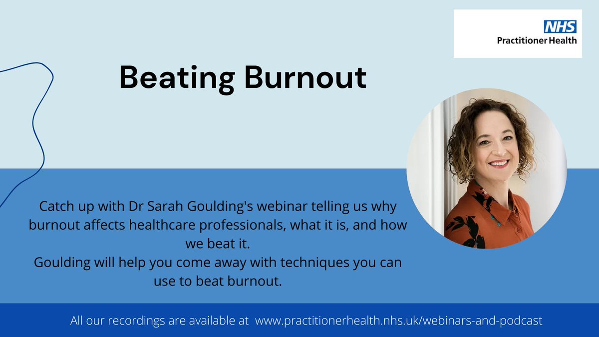 nhsprachealth's tweet photo. Suffering from burnout?

 See these webinars on burnout from Dr Michael Davey and Dr Sarah Goulding

https://t.co/JmyVxCNQ8N
https://t.co/NSgDQduV6q

#burnout #doctorsindistress https://t.co/H4TV1oFv9b