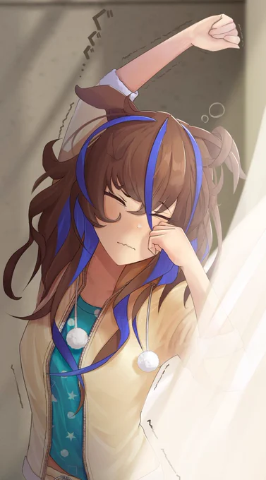 寝起きヘリオス
#ウマ娘 #ダイタクヘリオス 