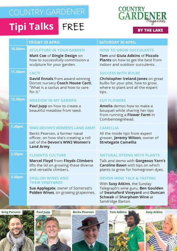 tobygardenfest's tweet photo. Be sure to catch some of the many FREE talks in the Castle and @countrygardenuk tipi tent⛺️ https://t.co/tfDbAn19Ir