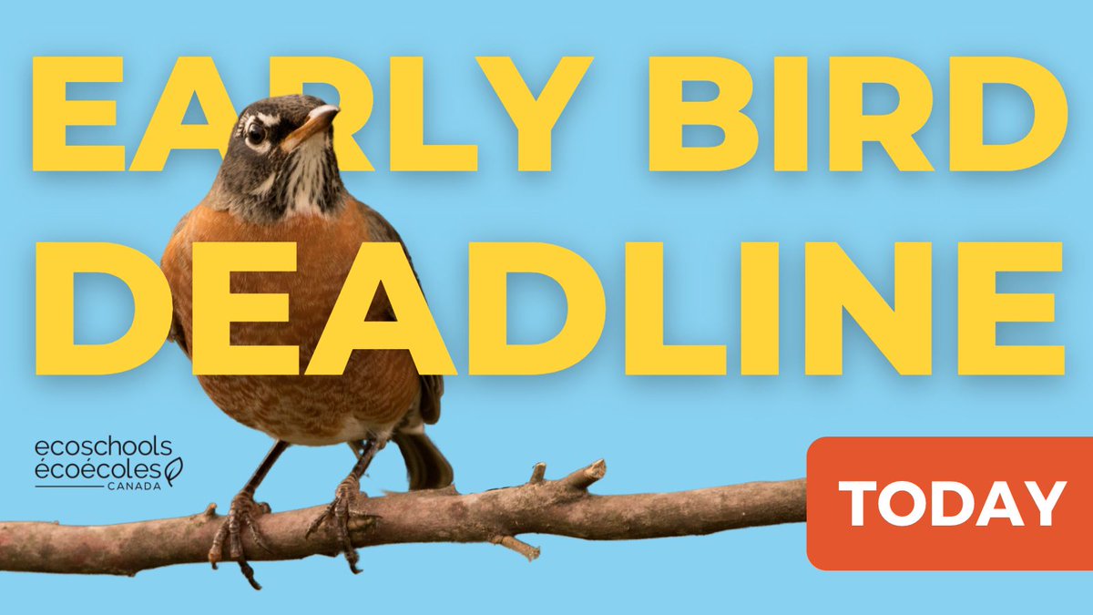 Submit your EcoSchools application for today’s EARLY BIRD DEADLINE and you’ll be entered for a chance to win a 2022 Certification Package! Learn more: bit.ly/3Ml0WdM