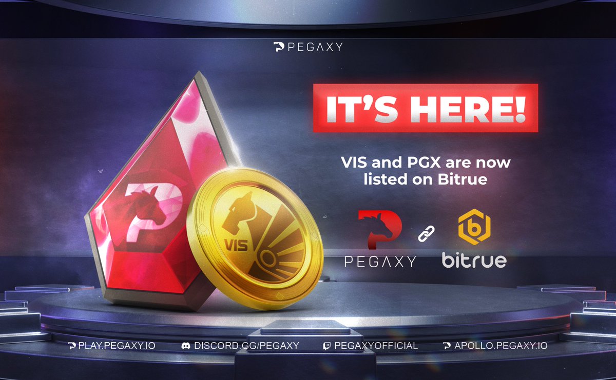 PegaxyOfficial's tweet image. Deposits and trading is now live on Bitrue for both tokens, $PGX &amp;amp; $VIS 🔥

Accessibility to tokens is always important, we are one step closer to easier, frictionless access to the entire ecosystem.  

Remember to trade carefully, as price speculation comes with risk.