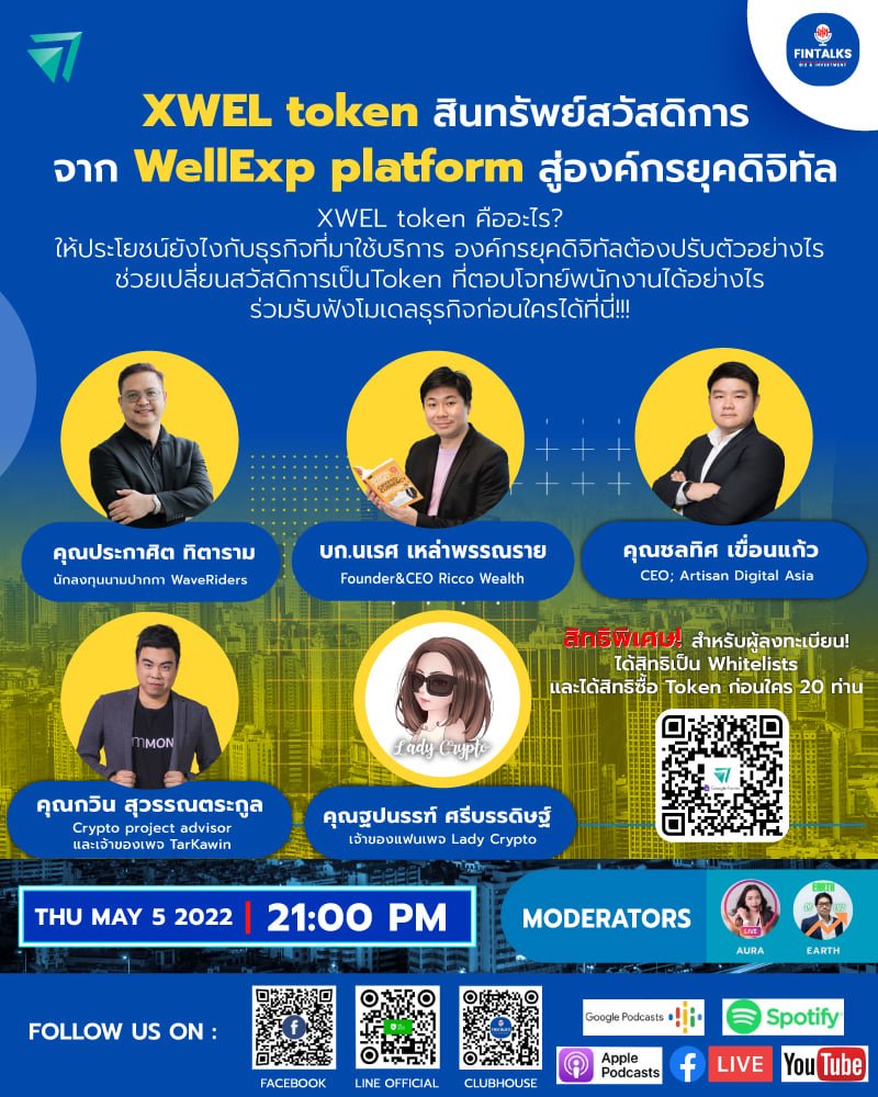XWELTOKEN's tweet photo. วันที่ 5 นี้ พบกัน
มาคุยเจาะลึก ถึง project XWEL ของ WellExp platform
พิเศษลุ้นสิทธิ์ Whitelist 20 รางวัล
สำหรับคนลงทะเบียนที่นี่ https://t.co/fPnD35rRUb
https://t.co/FxZkbRhkYJ
..
#XWEL #YourWorkIsYourAsset
#Wellexp #EmployeeMotivation
#BenefitAsWish https://t.co/fm0Xx5pm1b