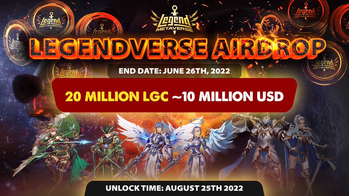 Airdrop BlogSpot (@airdropblgspot) on Twitter photo #Airdrop: LegendVerse (LGC)
Prize Pool: 20,000,000 LGC ($10 million)
Reward: 1,000 LGC ($500)
Referral: 200 LGC ($100)
Winners: for all users
Airdrop Link: t.me/LEGENDVERSE_AI…
- Follow <a href="/Legendverse_LGC/">LEGENDVERSE OFFICIAL</a>
- Distribution date: within 72 hrs
Website: legendverse.game #Airdrop: LegendVerse (LGC)
Prize Pool: 20,000,000 LGC ($10 million)
Reward: 1,000 LGC ($500)
Referral: 200 LGC ($100)
Winners: for all users
Airdrop Link: t.me/LEGENDVERSE_AI…
- Follow <a href="/Legendverse_LGC/">LEGENDVERSE OFFICIAL</a>
- Distribution date: within 72 hrs
Website: legendverse.game