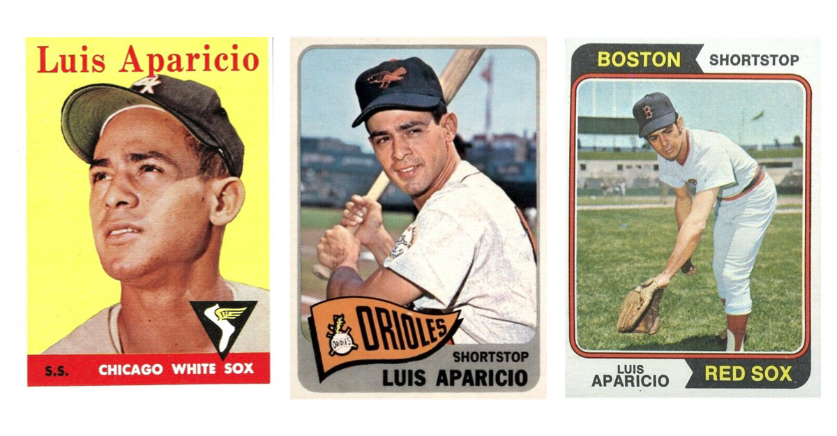 BaseballAlmanac's tweet photo. Happy 88th Birthday to Luis Aparicio – one of the GREATEST shortstops in baseball history! Celebrate #11 by reading the eleven "did you know" items we have on the "back of his baseball card" on #BaseballAlmanac! [https://t.co/8Ghq1aV8t4] #LittleLouis (@LAparicio11HOF)❤️⚾️ https://t.co/dw7dqddUEz