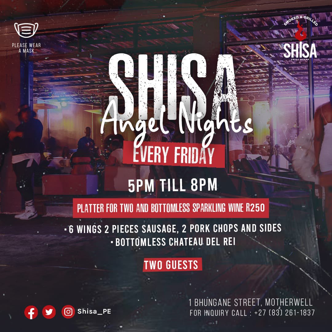 Kudala satsho, bahle abantu be month end 💃🏾🔥

Don’t miss out on our platter for two special between 5-8pm. 

#SHISA🔥 #ShisaAngelNights