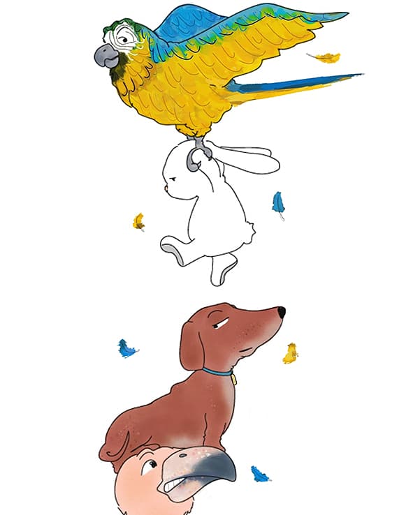 El_on_air's tweet photo. "Balance is not something you find, it's something you create"(J. K.) 🙏#balance #create #Armando #Semolino #parrot #puppy #flamingo #exotic #illustration #datchshund #find #Childrensbook #digitalart #friends #feathers https://t.co/IenqoJ43gs