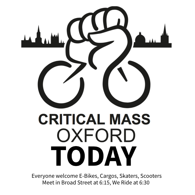 Weather looks OK to tonights mass, please bring lights as we want to be seen, don't we #Oxford #CriticalMass