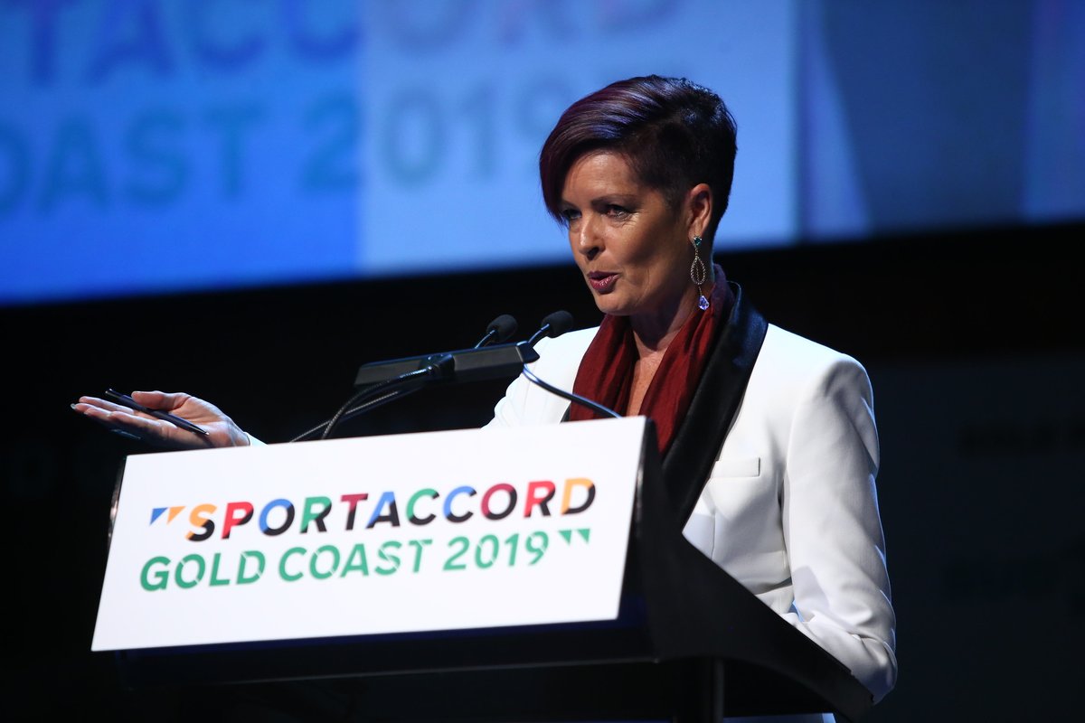 A special congrats to Tracey Holmes, Senior Reporter/Presenter, News Radio ABC who is the Oceania Winner of the 2021 IOC Women and Sport Trophy!🎉 A great recognition of her key contributions to women &amp; girls in sport.✊
We're honoured to have heard from her at SportAccord 2019!