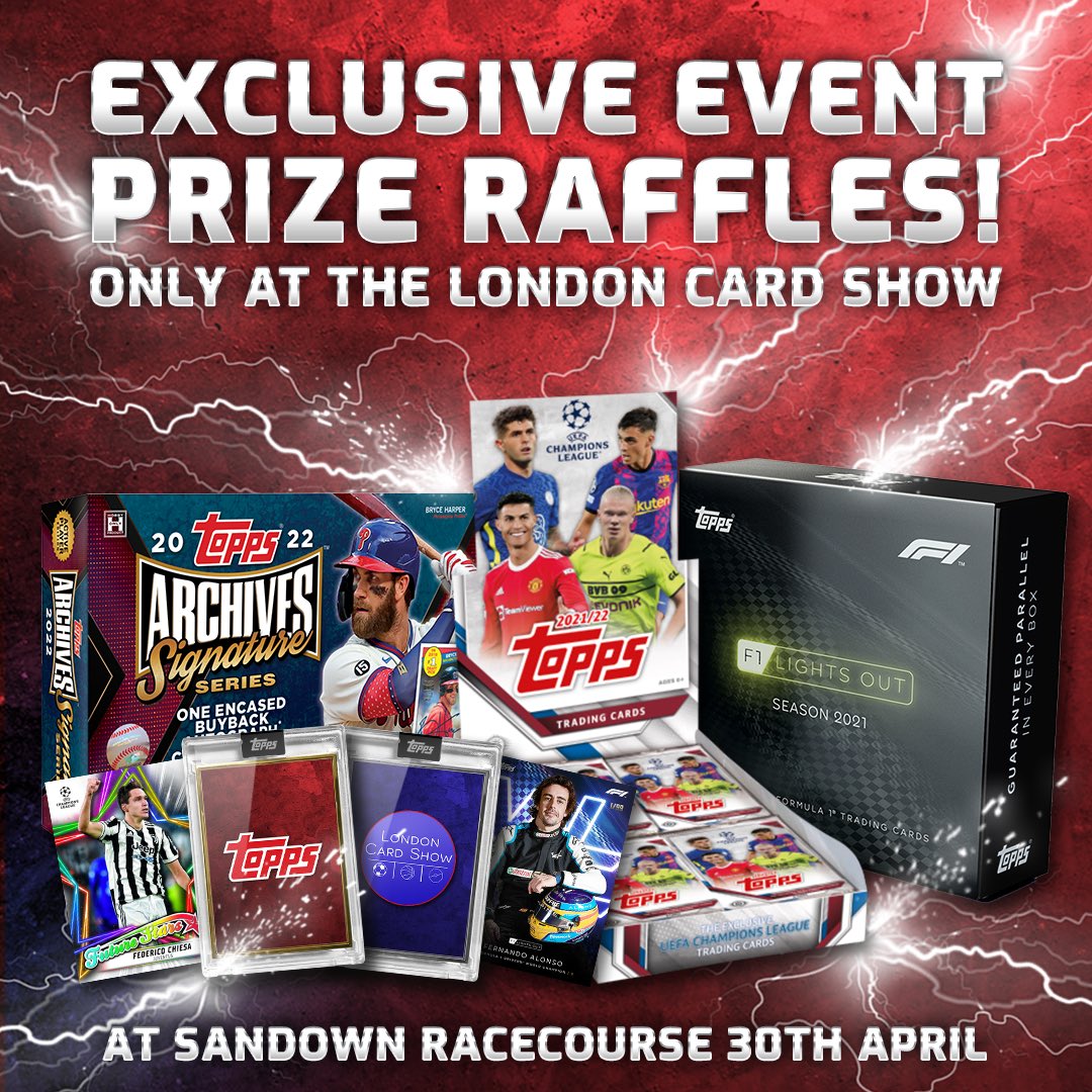 Topps_UK's tweet photo. If you are attending the #londoncardshow tomorrow don’t forget to come to our stand to grab your free Topps T-shirt, order your free event exclusive Topps Now card, enter our prize raffles and of course have a little chat! 🤩

T-shirts only available whilst stocks last.

#topps https://t.co/7iVOQSWaMi