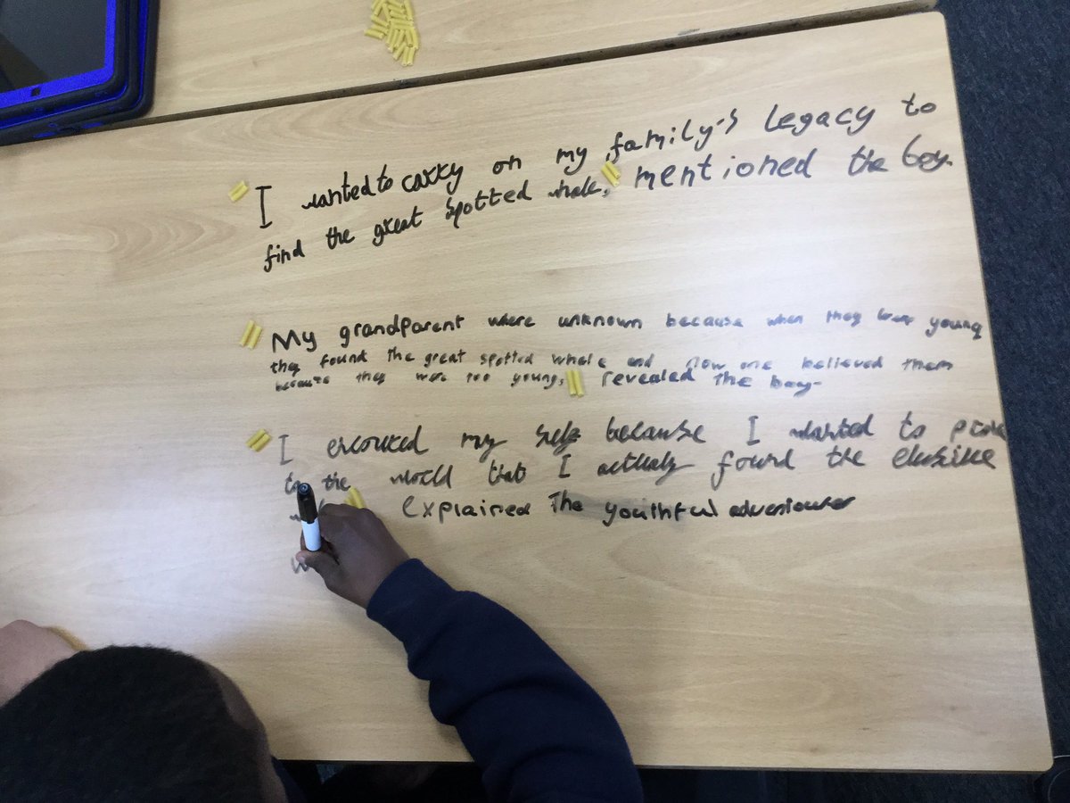 SmithdownPrimY4's tweet photo. 4JS have really enjoyed using macaroni to help punctuate direct speech today #smithdownwriting https://t.co/TlwkIDJVwD