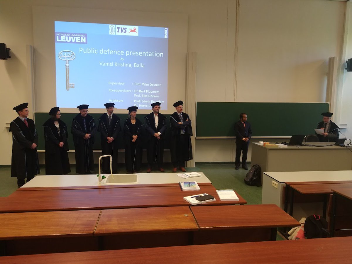 lmsd_kuleuven's tweet photo. We would like to congratulate dr. Vamsi Krishna Balla, who successfully defended his PhD on "Process parameter, geometric &amp; vibro-acoustic variability: The study of causation in the deep drawing process". Well done! https://t.co/9kMwDamJnk