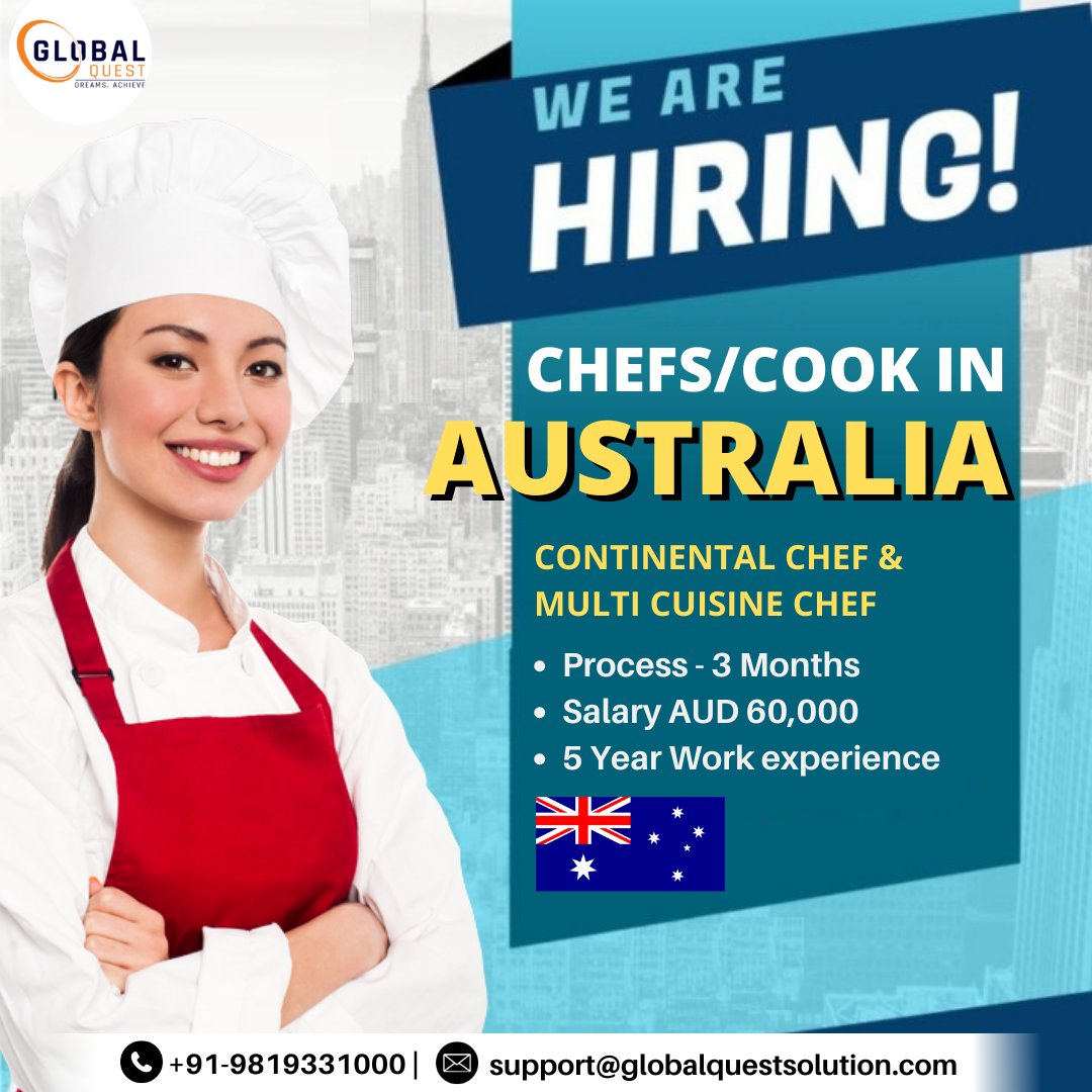 ImigrationQuest's tweet photo. Australia Needs Urgent #CHEFS
Please Fill-up the Form: https://t.co/GXpkqusvbb

#chef #cook #hotelmanagement #restuarant #restuarantsupervisor #hotelmanager #hoteljobs #australiaworkvisa #australiaworkpermitvisa #latestnews #jobs #joboffers #Hotelsandresorts #australia #chefjobs https://t.co/2zWkqor08F