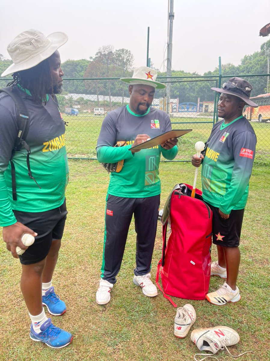 ZimCricketv's tweet photo. The 🇿🇼 A team had their first practice session at TU Cricket Ground in Nepal ahead of their  three one-day games scheduled for 30 April, 2 and 4 May and as many T20 matches pencilled in for 6, 7 and 9 May at Kirtipur in Kathmandu. https://t.co/5eadj8iMQi