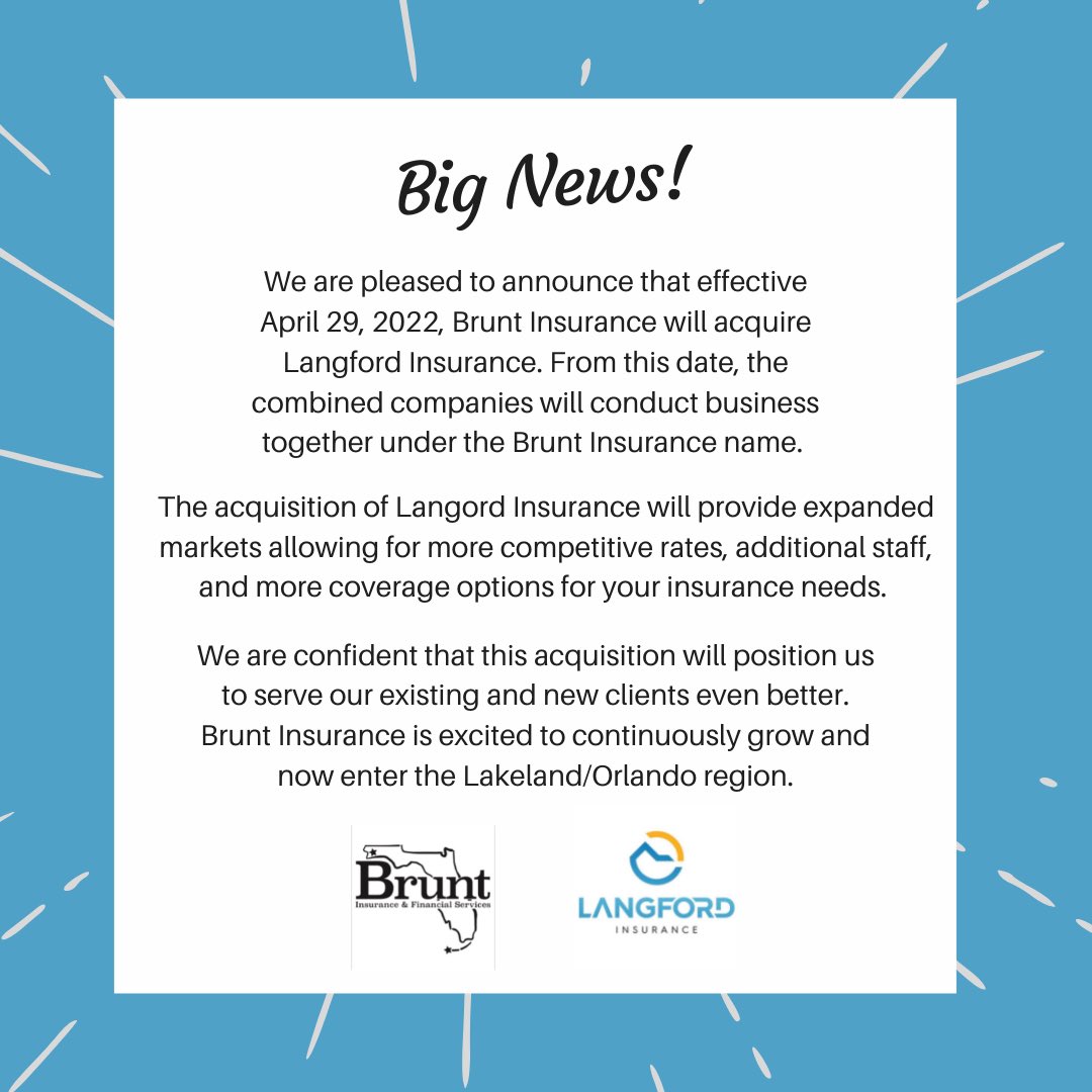 bruntinsurance's tweet photo. We have some big news! 🎉 https://t.co/BTt9XJrJ47