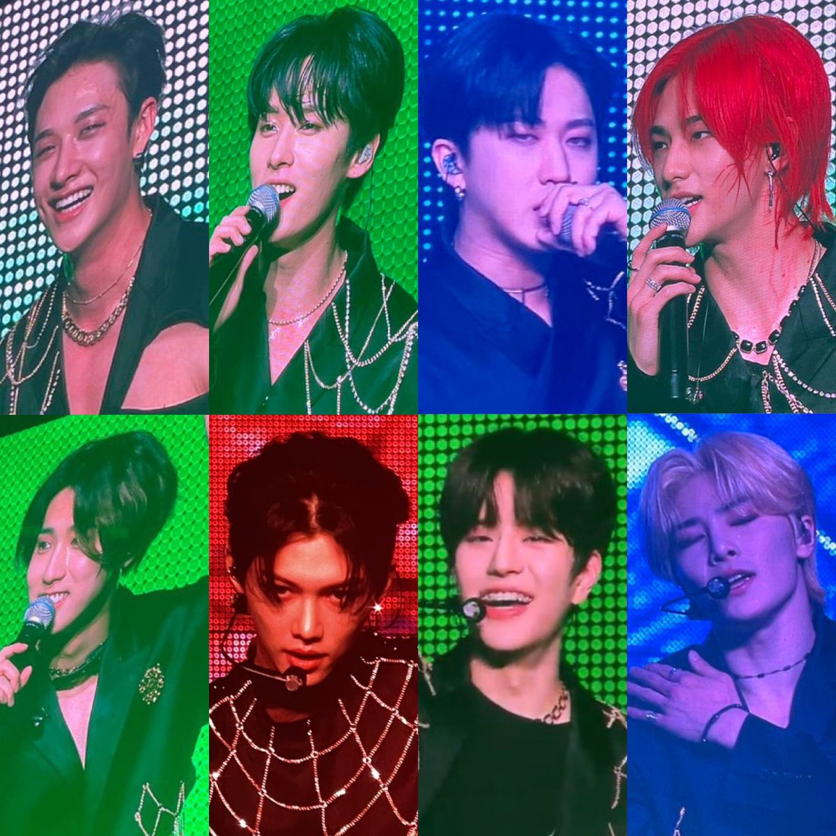 jereumiii's tweet photo. stray kids hair colour update!!! CTTO 💚 #StrayKids  #2ndWorldTour_MANIAC #YouMakeStrayKidsStay https://t.co/wUQCgSNta0