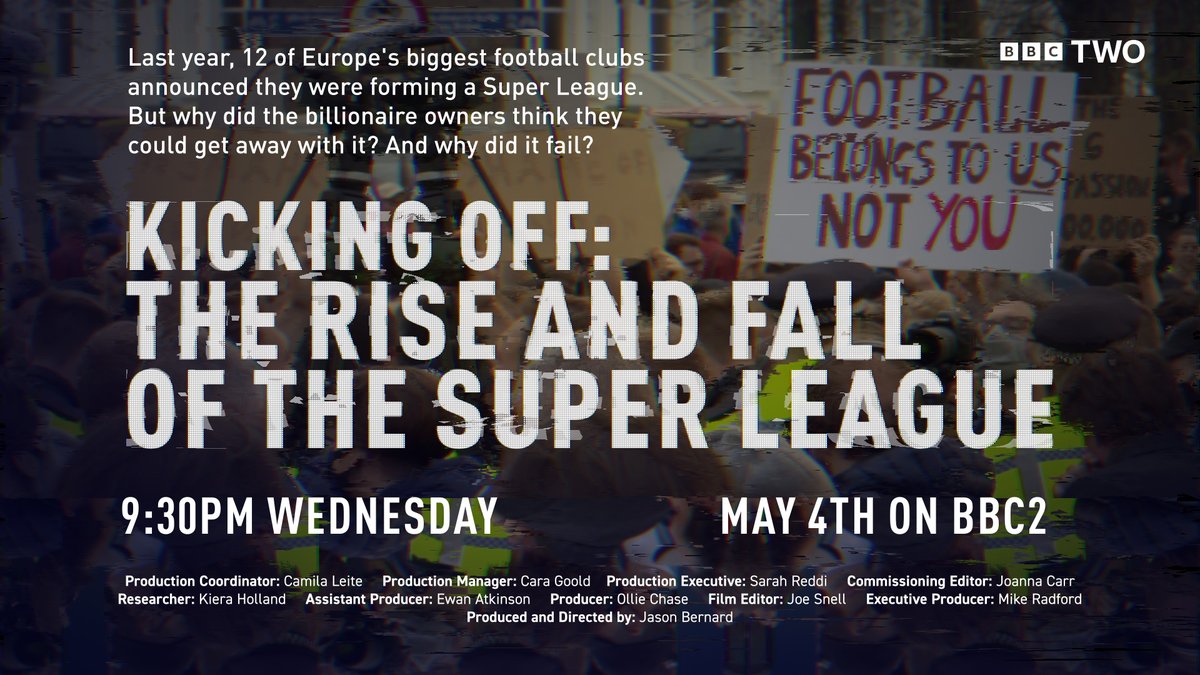 blazepictures's tweet photo. My latest documentary, Kicking Off: The Rise And Fall Of the Super League, goes out May 4th on BBC2 at 9:30PM this Wednesday night. https://t.co/eZLugzpYuv