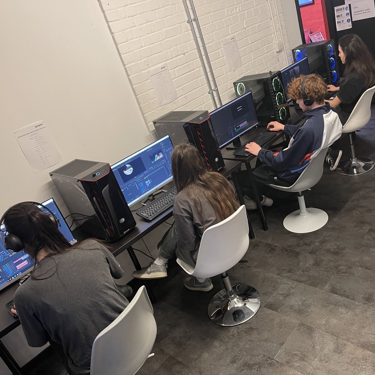 RaindanceFS's tweet photo. HND Students hard at work on #PremierePro in the editing suite! 🎞️ #highernationaldiploma #learnbydoing #raindancefilmschool #filmstudents #studyfilm https://t.co/qLZkkl7x9z