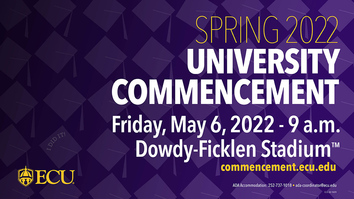 Just 1️⃣ week to go before #ECU22 turns their tassels 🎉

📅  May 6
⏰  9 a.m.
🏟️  Dowdy-Ficklen Stadium

Learn more ➡️ commencement.ecu.edu 
FB Group ➡️ facebook.com/groups/ecu22sp…
Celebration Kit ➡️ go.ecu.edu/GradKit