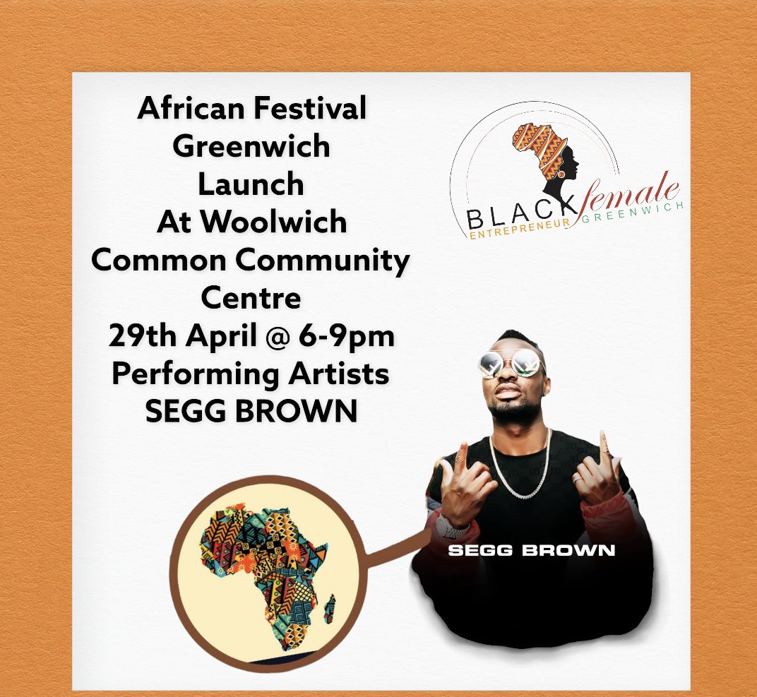 @BFEGreenwich Present African Festival Launch 🚀 Today @WoolwichComCC @ 6pm @Royal_Greenwich @BlacAwards @MayorofLondon @TNLComFund @DanLThorpe @adel_khaireh @AMCo1 @carmel_britto @craftAcomm @AcaSunderland @BBMBMC @misshootershill @rar_london @greenwichlibs @NHSGreenwichCCG