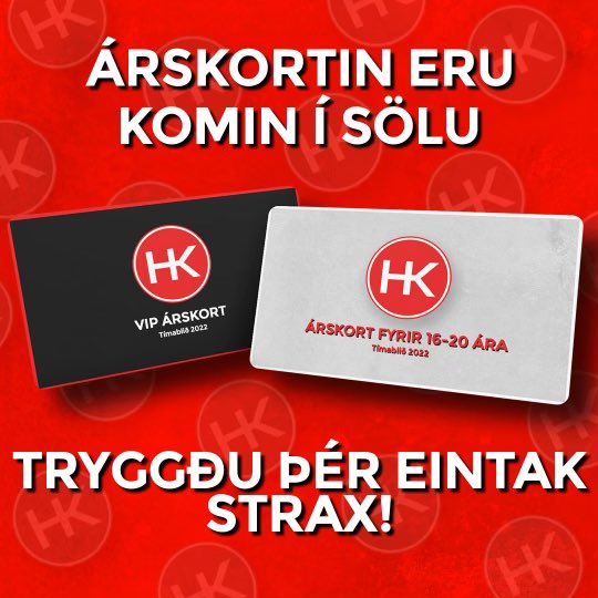 🔴 ÁRSKORTASALAN
2022 ER FARIN AF STAÐ ⚪️

Salan fer fram í Stubb Appinu📲
<a href="/stubburapp/">Stubbur</a>