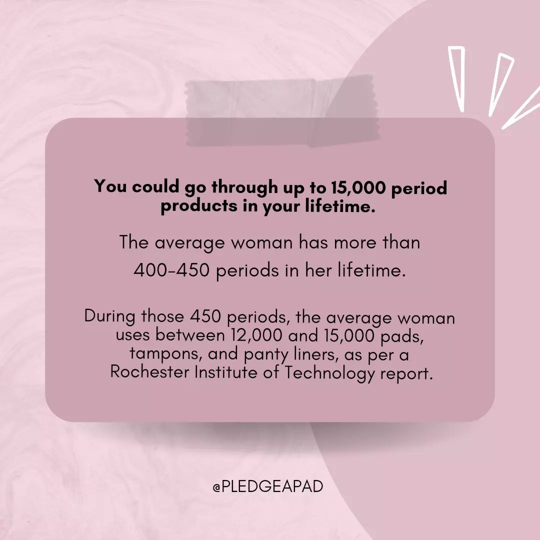 #FunFactFriday Imagine needing up to 15 000 pads ,but you can't even access or buy ONE! The reality is, there are girls out there who unfortunately live in #periodpoverty. Luckily, there are  organizations like @pledgeapadup who strive to give these girls some support &amp; relief.💕