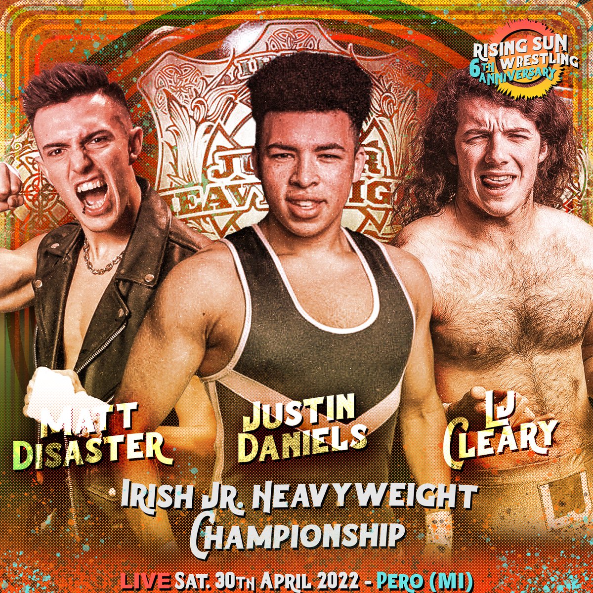 RisingSunItaly's tweet photo. #MattDisaster, @JustinDaniels03 & @LJ_Cleary will clash tomorrow in #Milan ๐ฎ๐น in an international #match in the #Evening #Show of our 6th Anniversary event.
In case Daniels will previously win the #IrishJrHeavyweightChampionship, this will be his first title defense!
#Wrestling https://t.co/vxyFaJZMHH