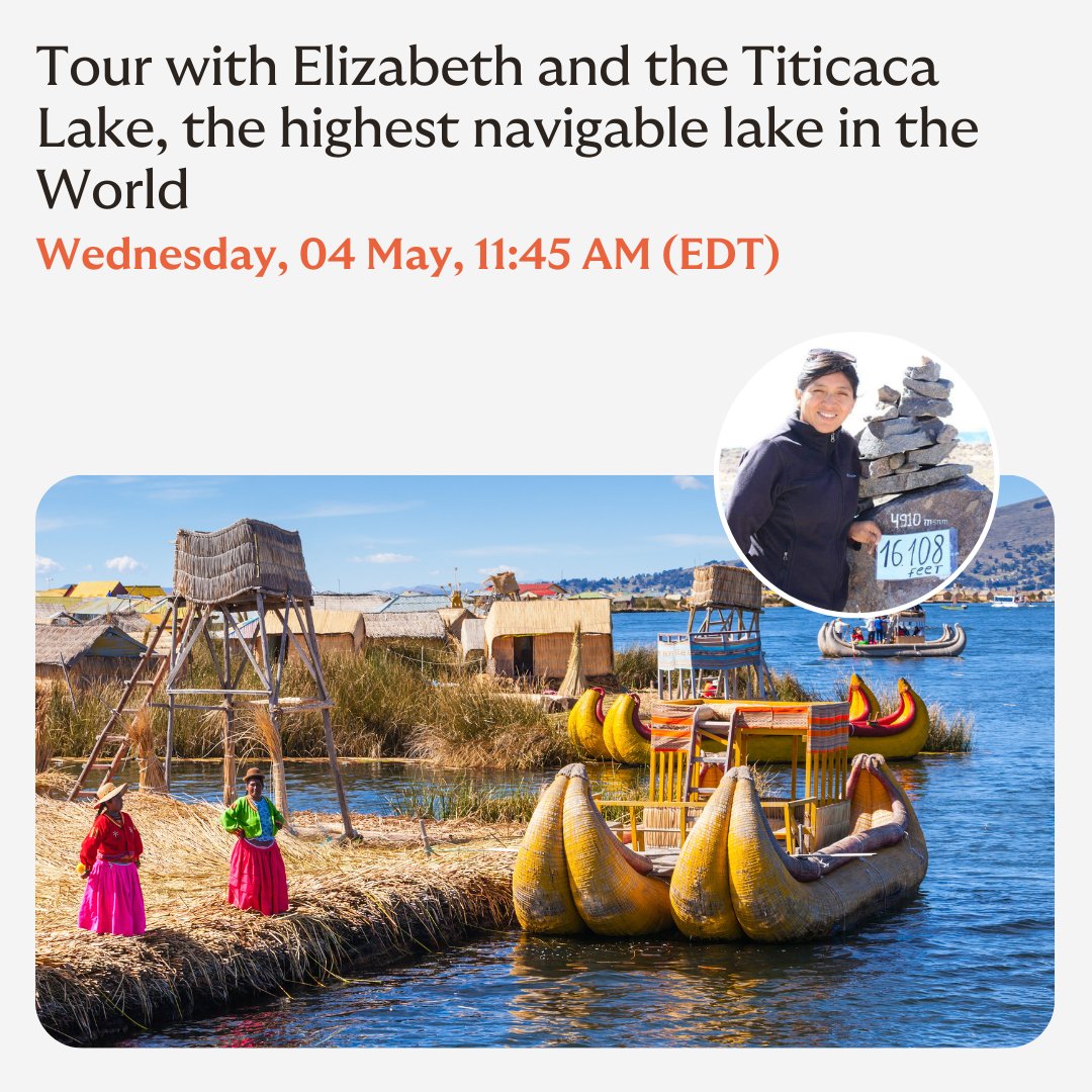Discover Titicaca Lake, the world's highest navigable body of water and one of South America's largest lakes, with Elizabeth🏞️
Click the link below and book this live-streamed experience for free🗺️🚀 
cutt.ly/KGRP7Kl
#viewpal #peru #nature #travel #tourism #startup #news