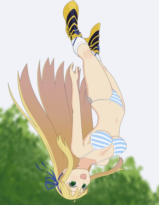 葛城さんの勝利モーションの宙返り。資料が無いのでDesignDollでポーズを作って描いたがもっと背を反らしていた気もする 