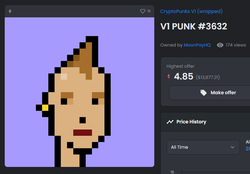 ohnepixelnft's tweet photo. moonpay just bought a V1 cryptopunk, i wonder who's gonna end up receiving it https://t.co/Dzuz3I1Mjf